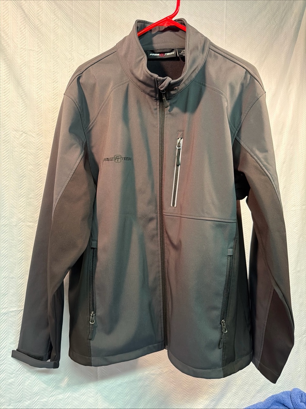Free Tech Men’s Black Fleece Lined Full Zip Jacket L 42-44 Zip Pockets